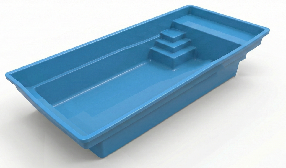 Modèle 3d piscine coque bleu