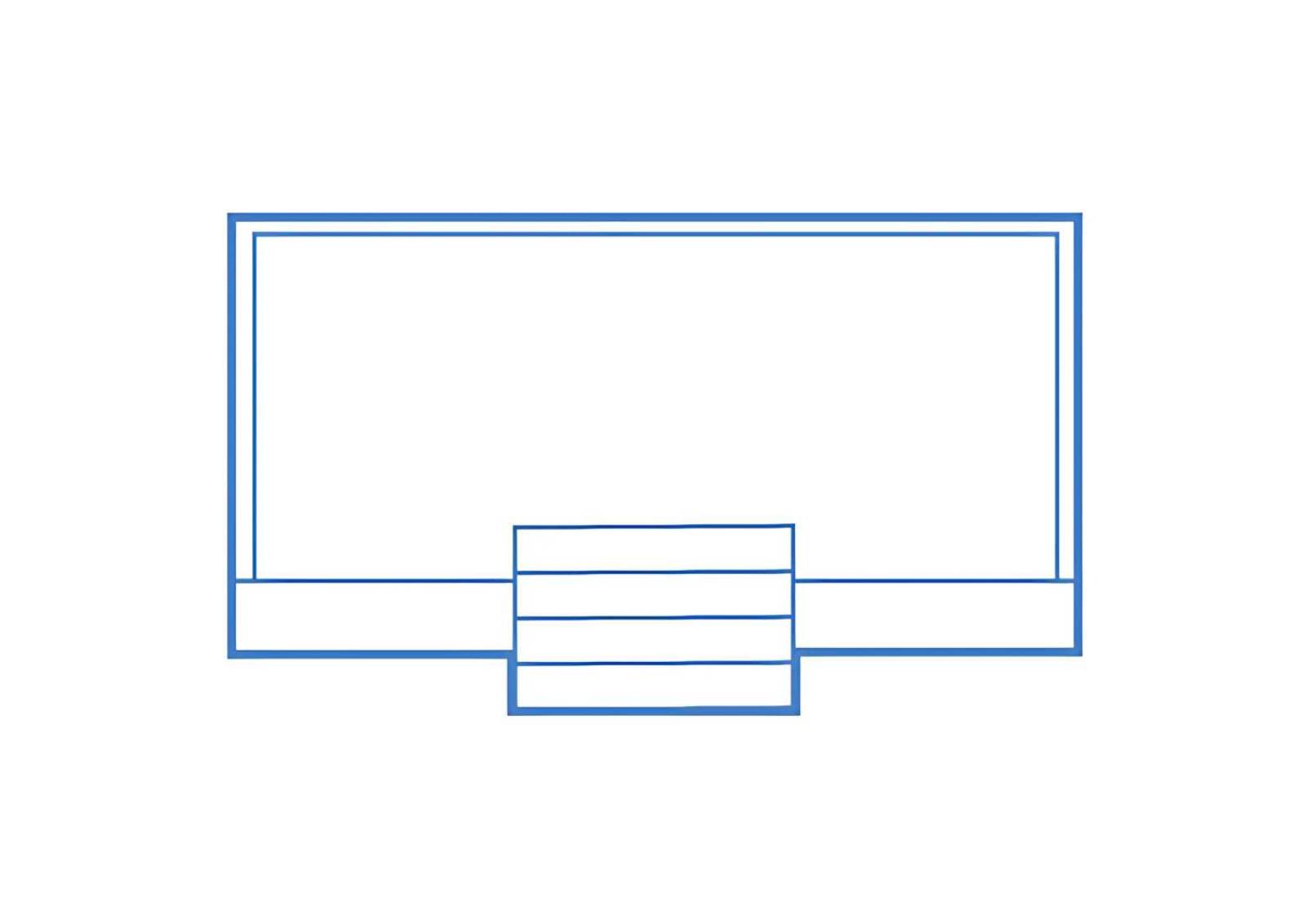 Piscine Paloma 8 avec escalier central déporté à Roquebrune-sur-Argens.