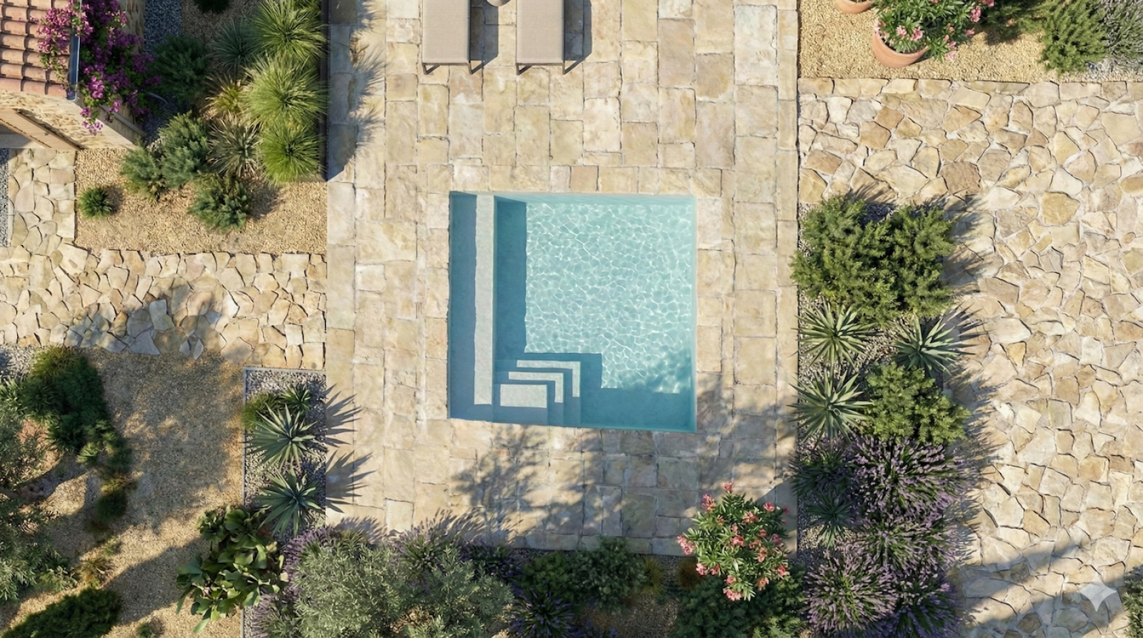 Vue aérienne mini piscine