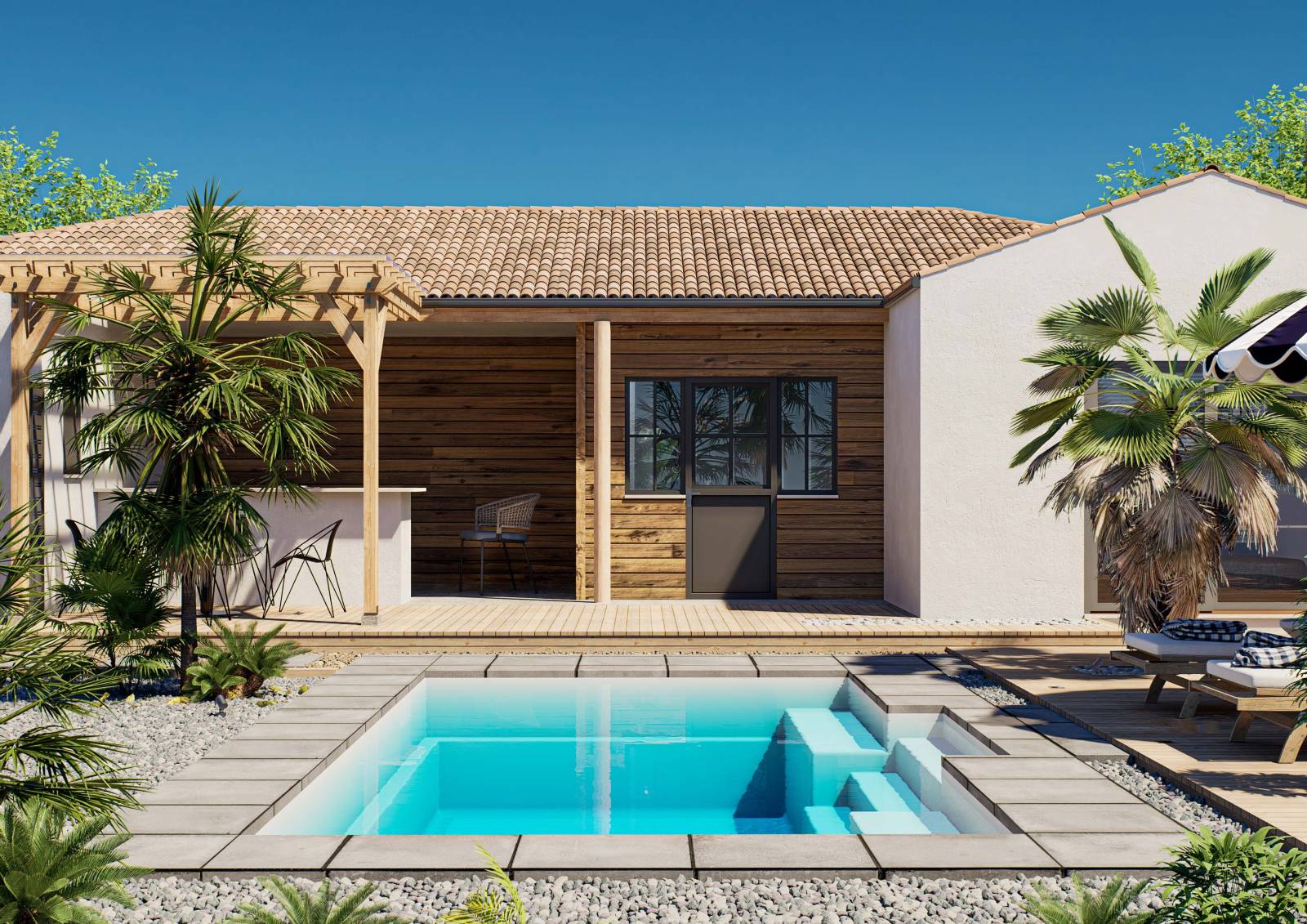 Magnifique piscine coque blanche