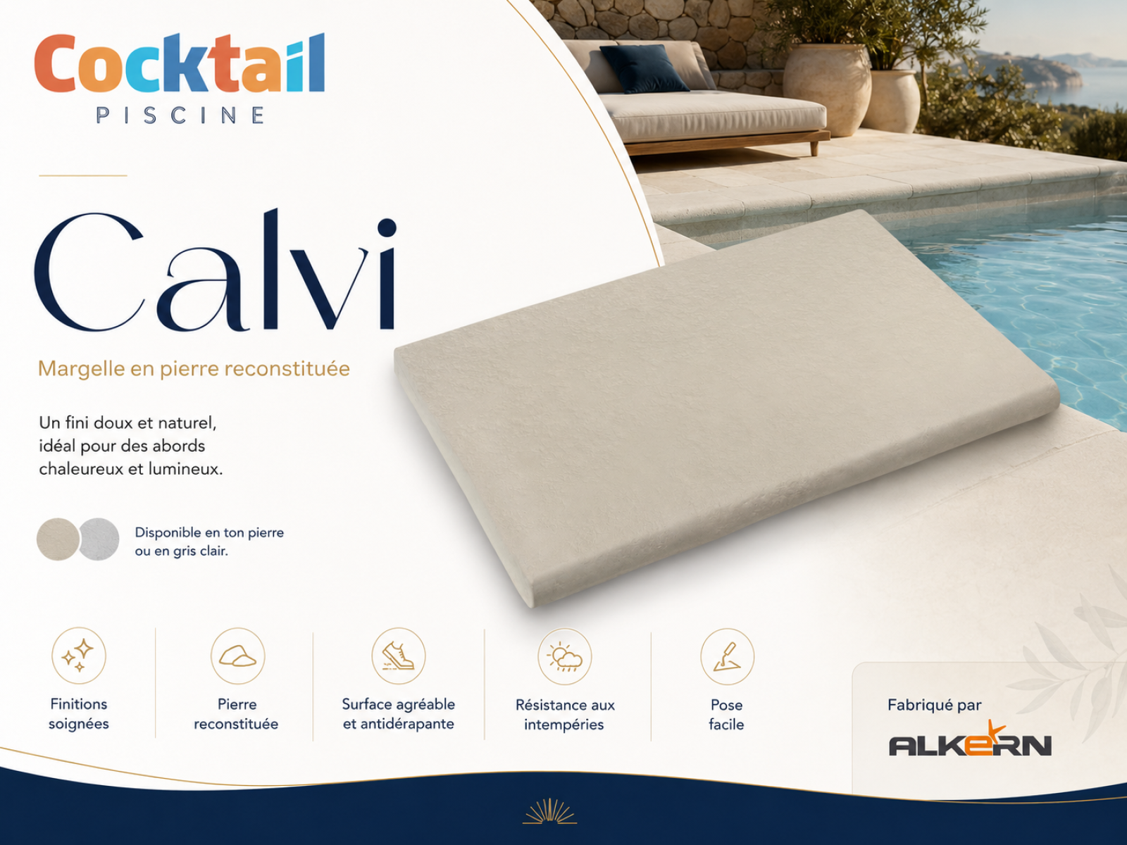 margelle calvi, pour piscine cocktail proposées par l'agence Adopte une Piscine dans le Var