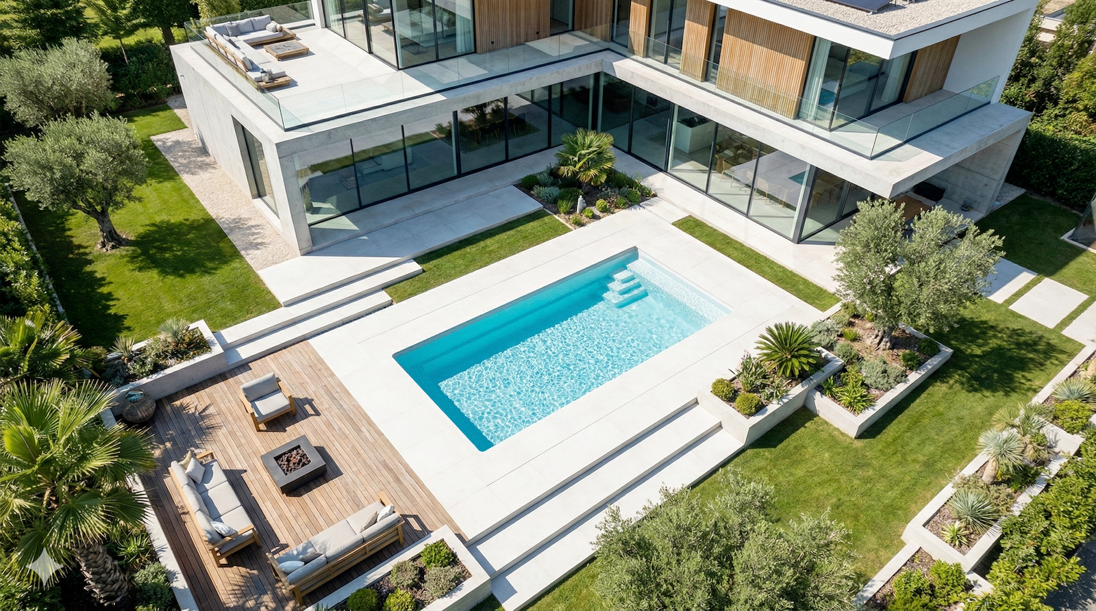 Piscine avec jardin à Pierrefeu