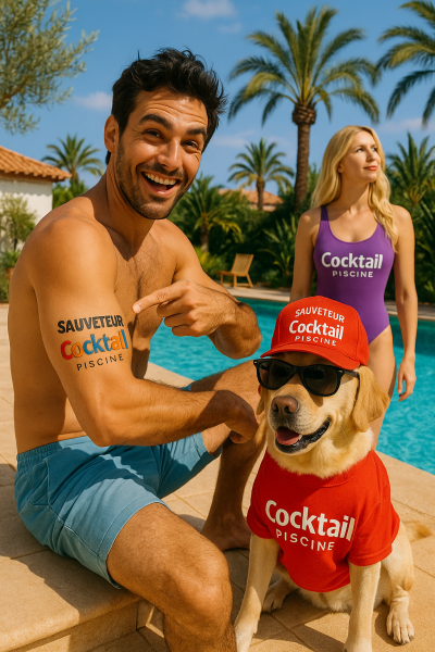 sauveteur cocktail piscine au bord d'une piscine dans le Var à Saint Maximin