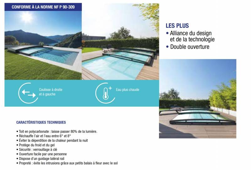 type d'abris piscine bas et ultra bas