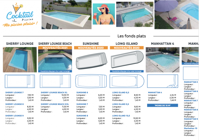catalogue cocktail piscine coque polyester sur brignoles