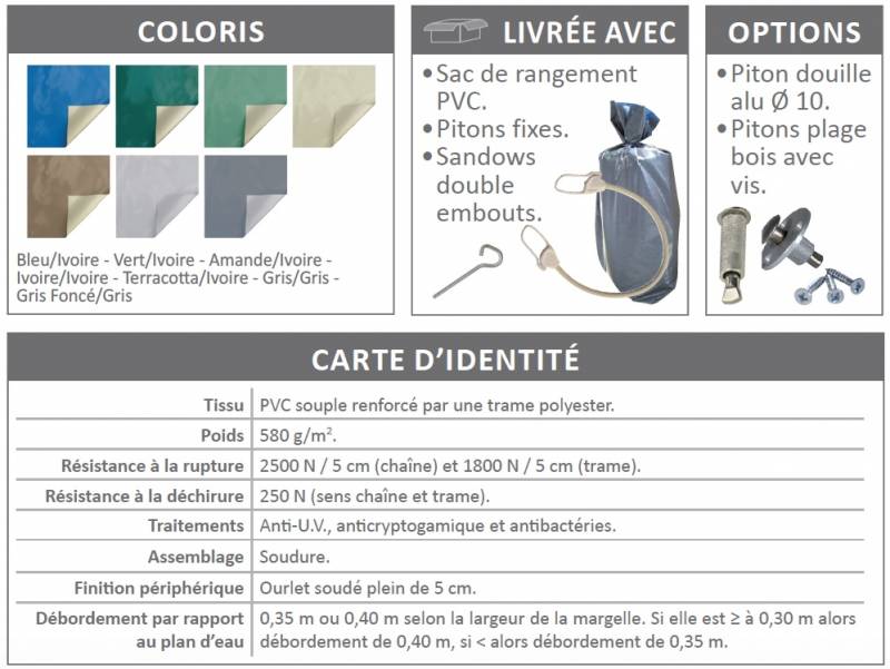 Fiche technique avec coloris bache Hiver