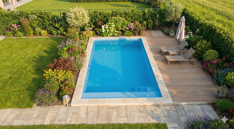 Piscine coque avec banquette dans le Var à Cuers