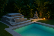 local faux rocher pour piscine en polyester