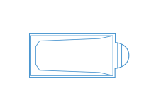 Piscine coque Mangolada 8 m avec banquette intégrée à Cavalaire-sur-Mer.